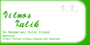 vilmos kulik business card